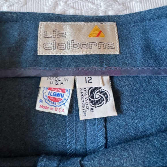 Vintage Liz Claiborne Wool blend ALine Elegant Teal Women's Skirt - Picture 4 of 8